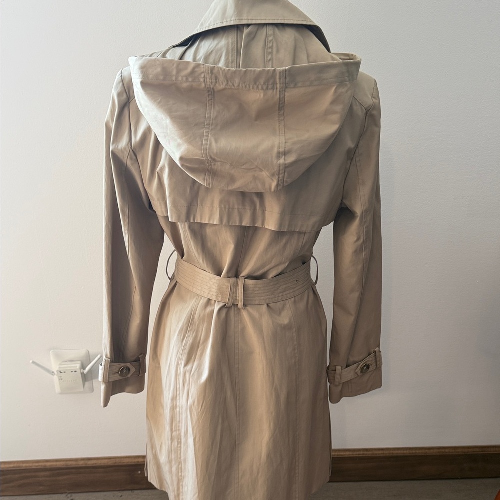 Cole Haan Beige Double-Breasted Trench Coat - Picture 4 of 7